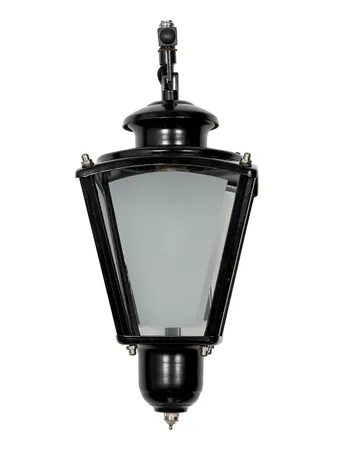 Lantern Down Black Semi Outdoor Hanging Wall Light