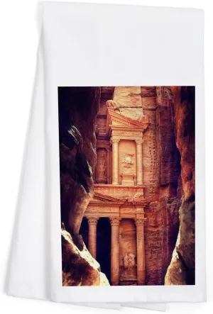 Lantern Press Petra, Jordan, The Treasury (Al-Khazneh), Archaeological Site (100% Cotton Tea Towel, Decorative Hand Towel, for Kitchen and Home)