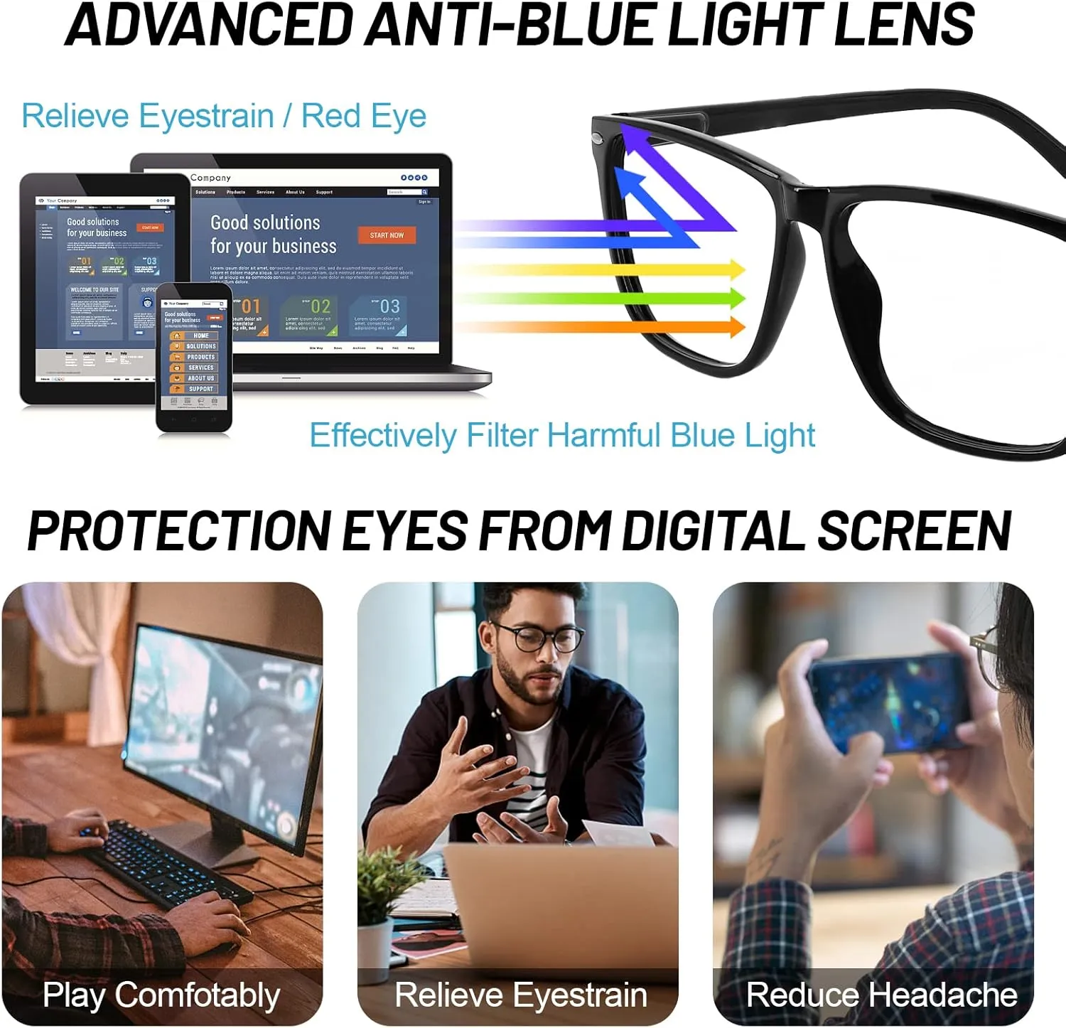 Large Bifocal Reading Glasses Men Oversized Blue Light Blocking Bifocals Readers 1.0 1.25 1.5 1.75 2.0 to 3.5 …