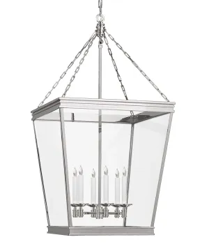 Large Launceton Hanging Lantern, Polished Nickel