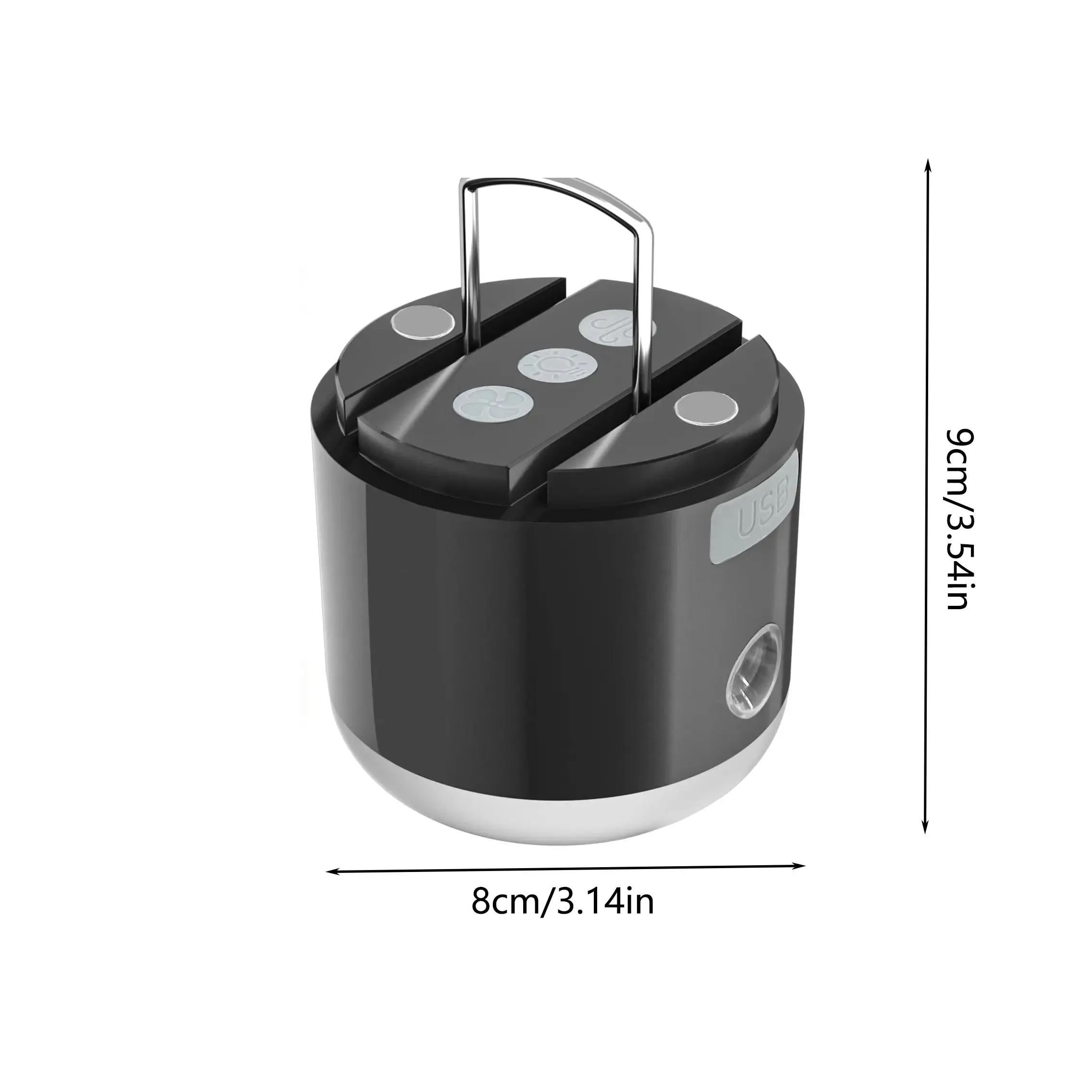 LED Camping Lantern Rechargeable, 3000mah Camping Tent Light with Fan, 4 Light Modes, Spray Function, Mini Light with Magnetic B
