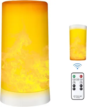LED Flame Effect Light, Flame Lamp 4 Modes USB Rechargeable Fire Lights with Remote & Timer, Indoor Campfire Outdoor Decorative Lantern Fireplace Romantic Light for Home Party Camping Bar 1 Pack