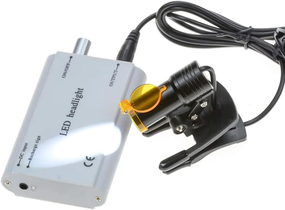 LED Headlight Head Light,5W Waist Hanging LED Headlight with Plastic Clip Filter for Magnifier (Silver)