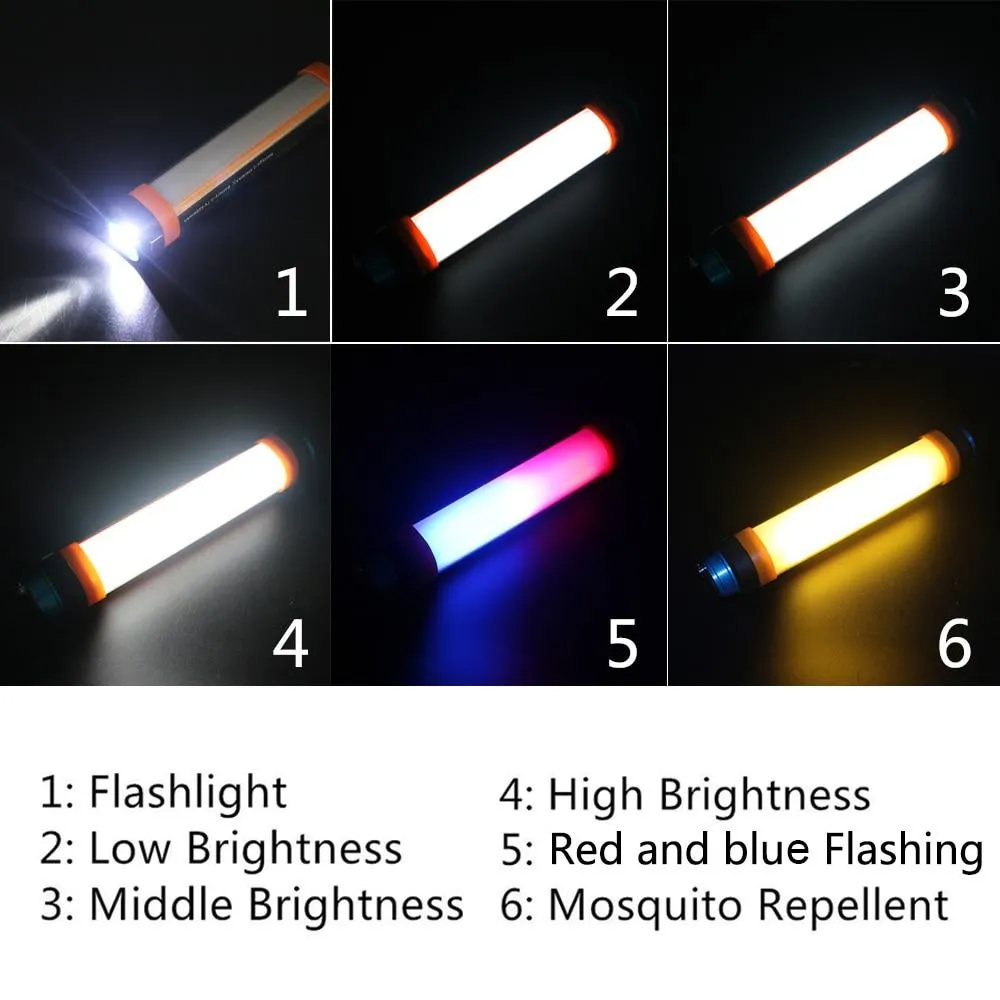 LED Portable Camping Lamp Waterproof USB Rechargeable Flashlight Magnetic Hand Lantern Light For Hiking Mountaineer T15 T25