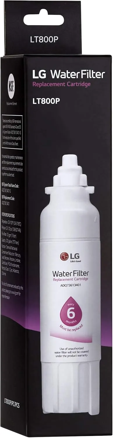LG LT800P- 6 Month / 200 Gallon Capacity Replacement Refrigerator Water Filter (NSF42 and NSF53) ADQ73613401, ADQ73613408, or ADQ75795104 , White