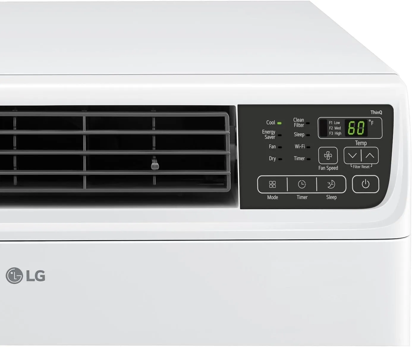 LG LW1522FVSM Window Conditioner with Dual Inverter Technology, Wi-Fi Enabled w/Remote, Ultra Quiet Operation, 700 Sq.Ft, 4-Way Air Deflection, 3 Cooling and Fan Speeds, 115V, 14,000 BTU, White