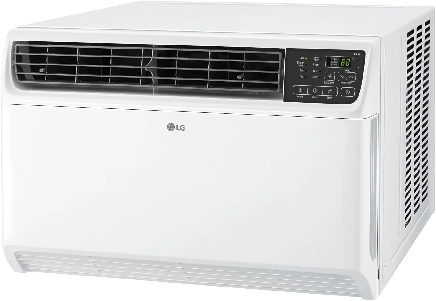 LG LW1522FVSM Window Conditioner with Dual Inverter Technology, Wi-Fi Enabled w/Remote, Ultra Quiet Operation, 700 Sq.Ft, 4-Way Air Deflection, 3 Cooling and Fan Speeds, 115V, 14,000 BTU, White