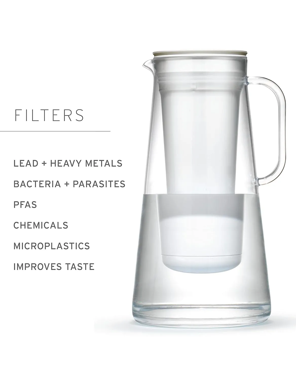 LifeStraw Home – Water Filter Pitcher, 7-Cup, Pebble, BPA Free Designed for Everyday Protection Against Bacteria, parasites, microplastics, Lead, Mercury, PFAS, and A Variety of Chemicals
