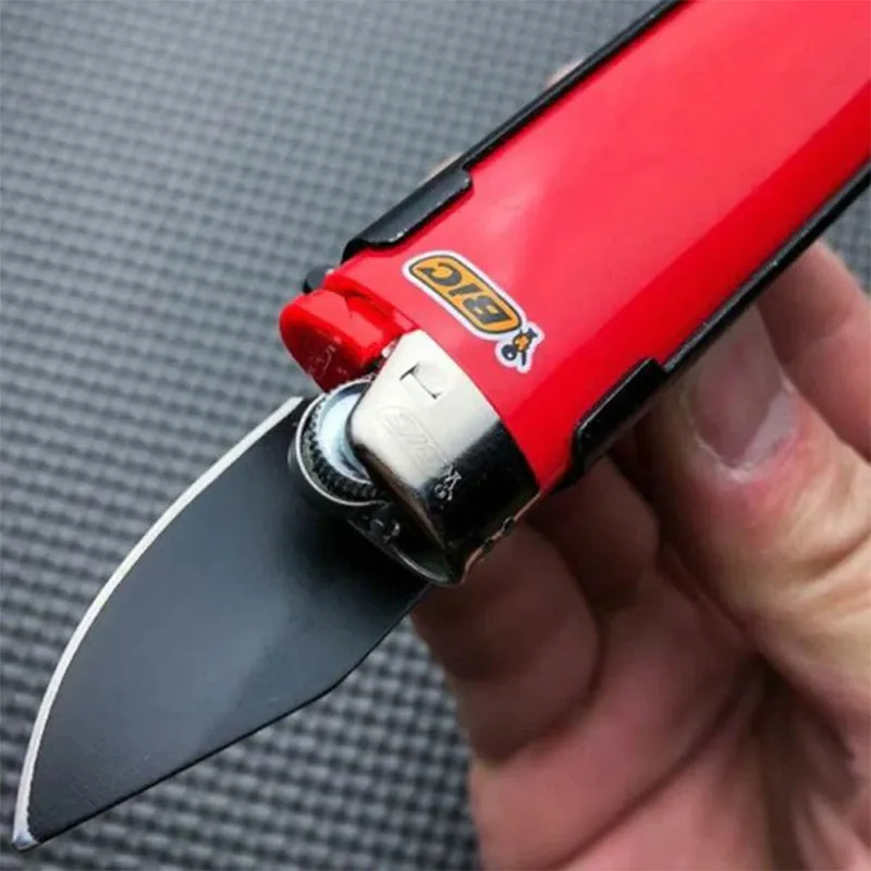 Lighter Holder Spring Folding Knife