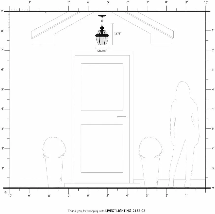 Livex Lighting 2152-91 Monterey 1-Light Outdoor Hanging Lantern, Brushed Nickel