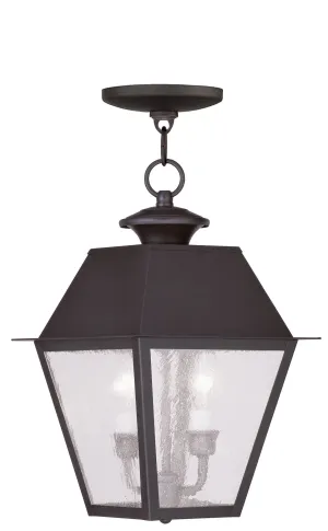 Livex Mansfield 2 Light Bronze Outdoor Chain Lantern  - C185-2167-07