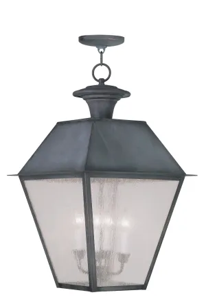 Livex Mansfield 4 Light Charcoal Outdoor Chain Lantern  - C185-2174-61