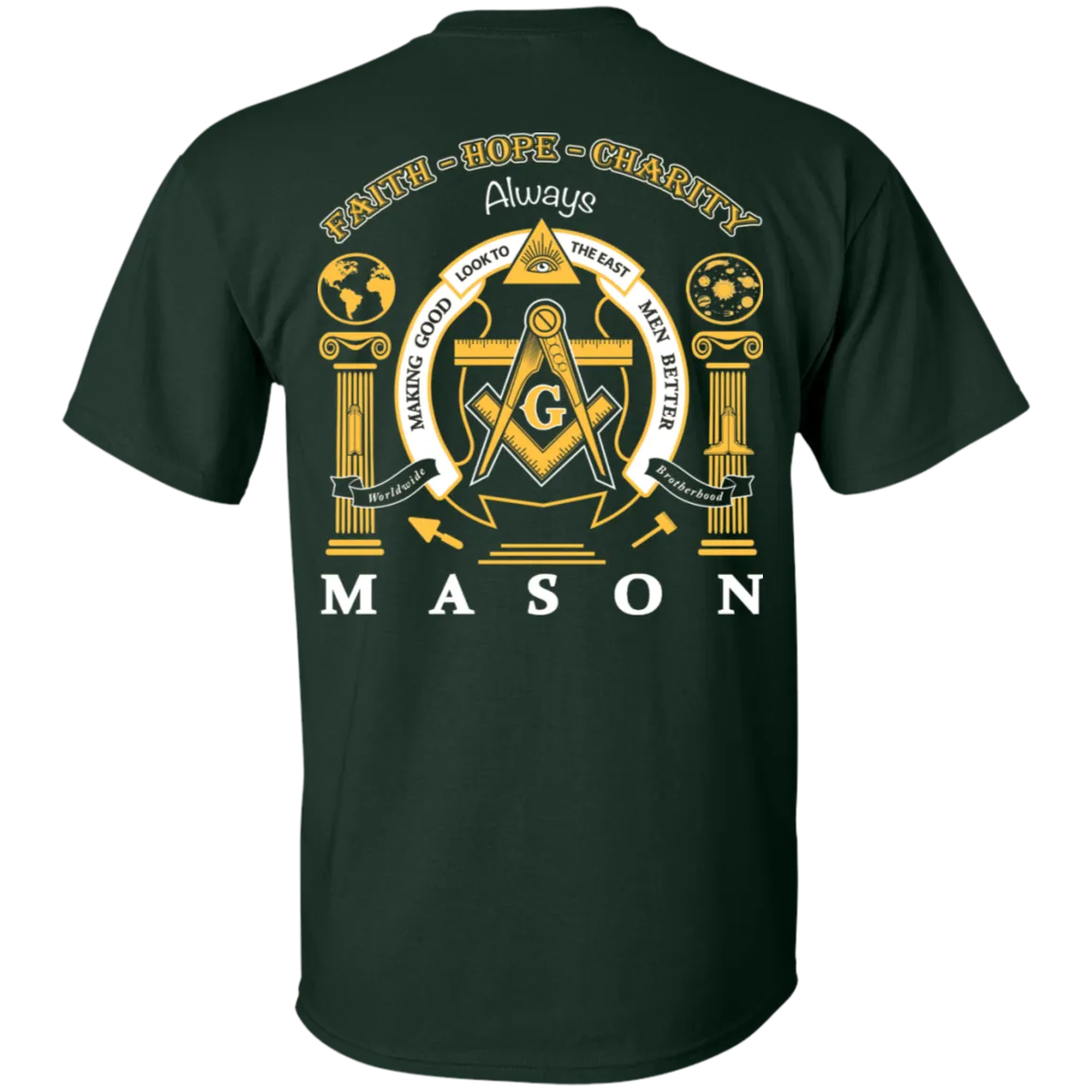 Look To The East Making Good Men Better Freemason Square & Compass Symbol