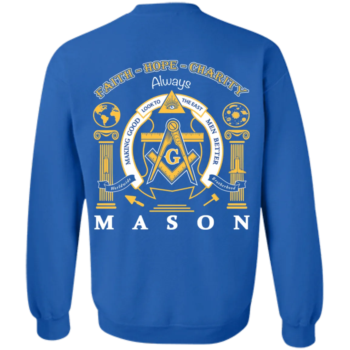 Look To The East Making Good Men Better Freemason Square & Compass Symbol