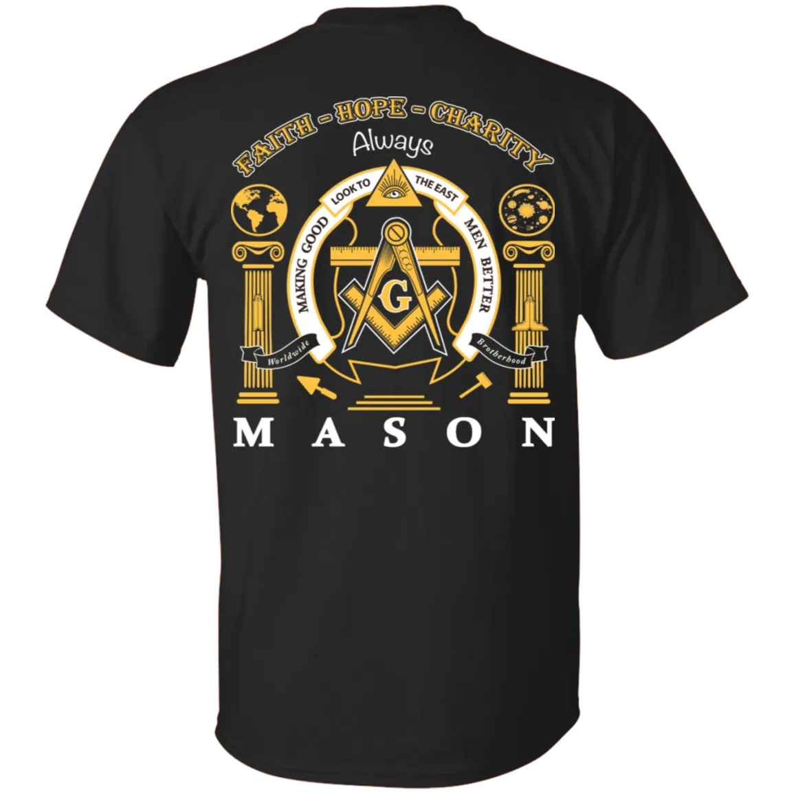 Look To The East Making Good Men Better Freemason Square & Compass Symbol