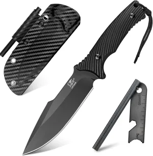 LOTHAR KA52 Fixed Blade Knife, Sharp D2 Steel Blade Survival Knife with Kydex Sheath, Hunting Knives with G10 Handle, Camping Bushcraft Knife for Outdoor, Camping Gifts For Men