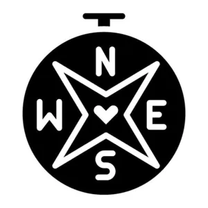 Love Compass Glyph Icon