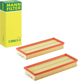 Mann Filter C 3698/3-2 Air Filter Element, (Set of 2)