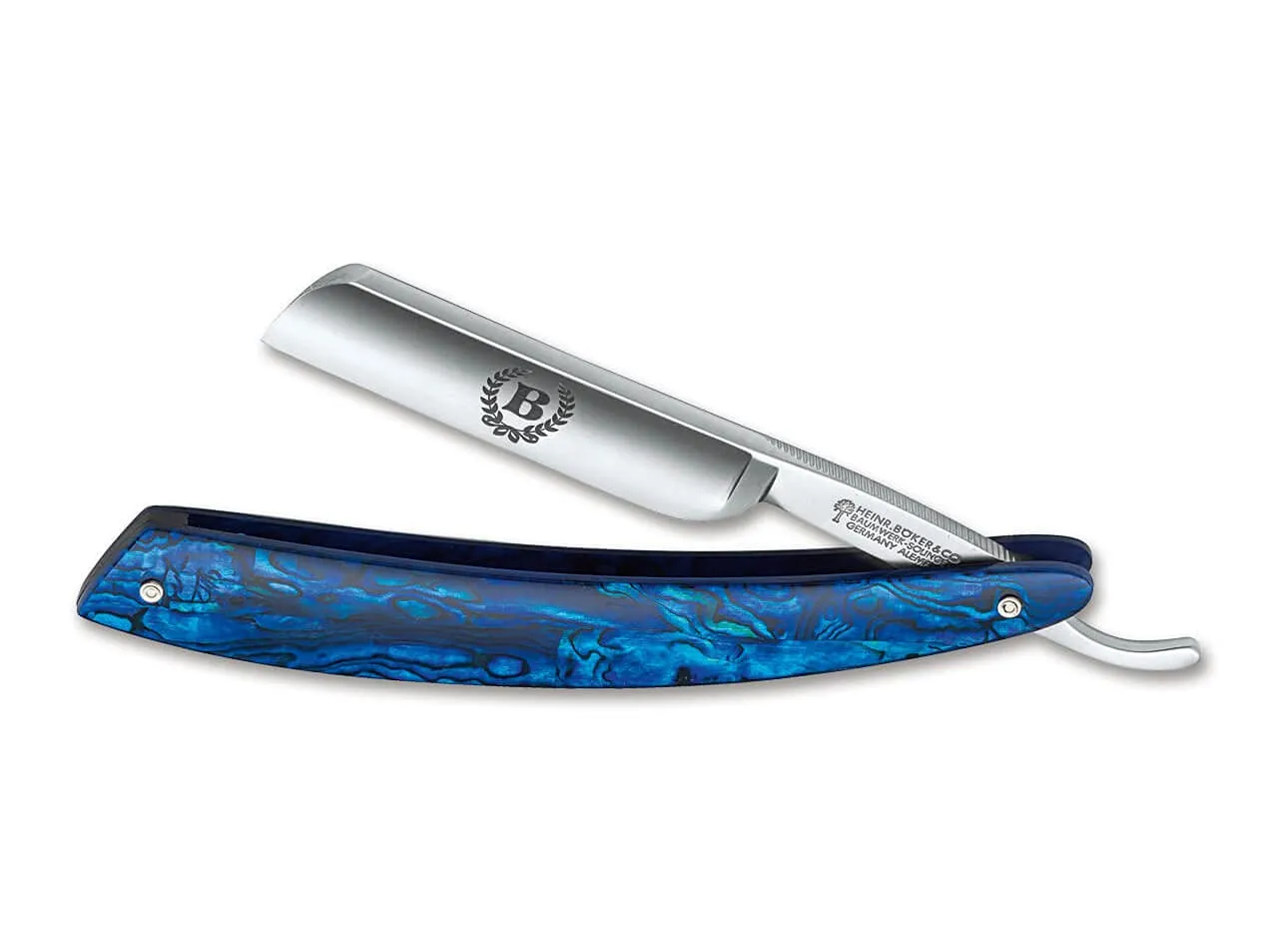 Manufaktur Solingen Paua Straight Razor - 5/8" Carbon Steel Blade, Paua Shell Handle