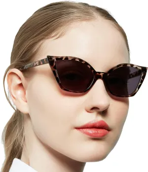 MARE AZZURO Cat Eye Cat Eye Reader Sunglasses Women UV Protection Outdoor Reading Glasses 1.0 1.25 1.5 1.75 2.0 2.25 2.5 2.75 3.0 3.5 (Leopard, 1.00)