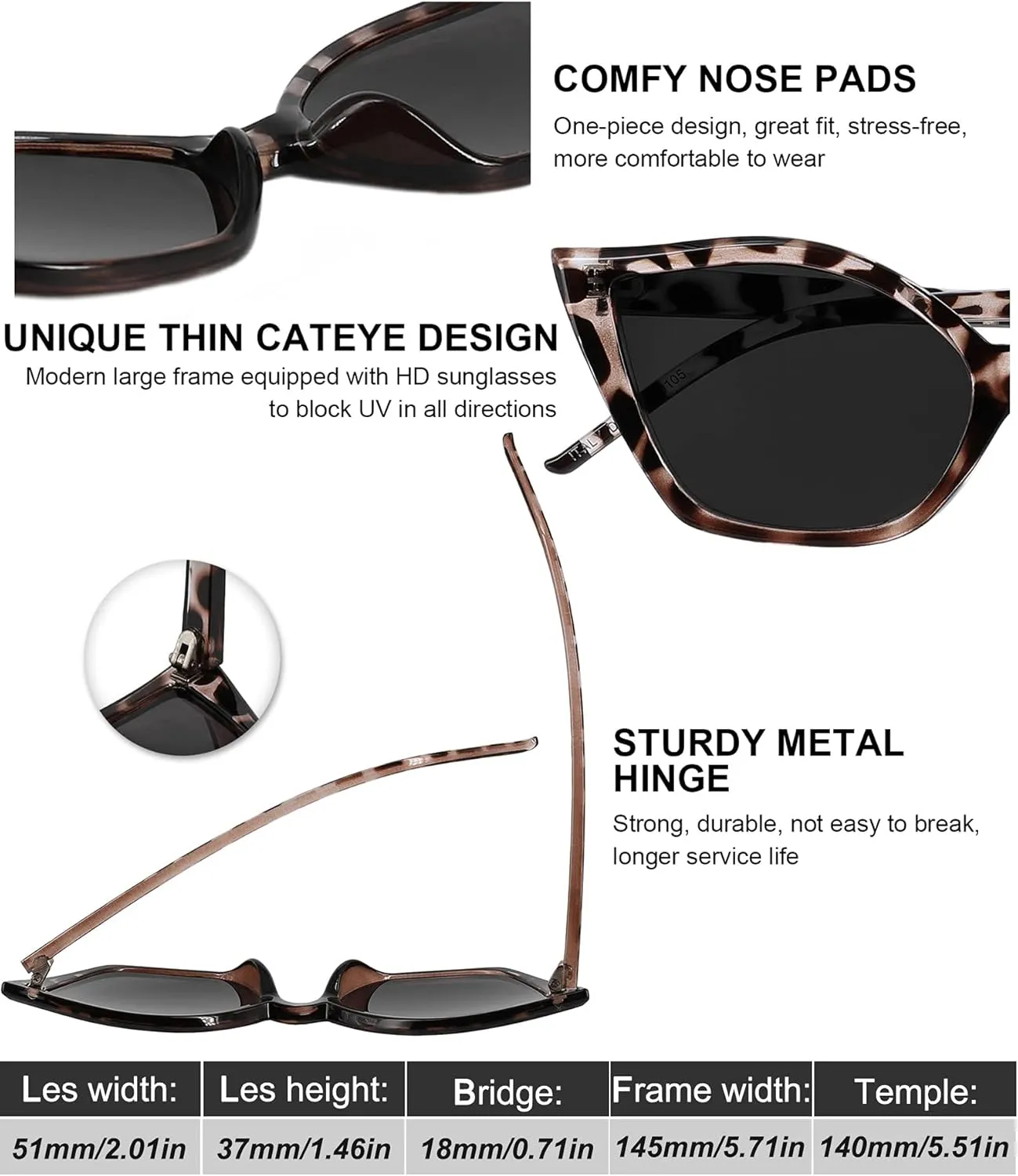 MARE AZZURO Cat Eye Cat Eye Reader Sunglasses Women UV Protection Outdoor Reading Glasses 1.0 1.25 1.5 1.75 2.0 2.25 2.5 2.75 3.0 3.5 (Leopard, 1.00)