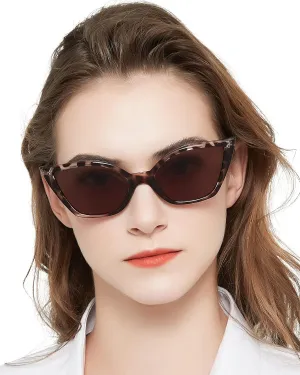 MARE AZZURO Cat Eye Reader Sunglasses 1.0  Women UV Protection Outdoor Reading Glasses 1.0 1.25 1.5 1.75 2.0 2.25 2.5 2.75 3.0 3.5 4.0 (Leopard/Brown lens, 1.00)