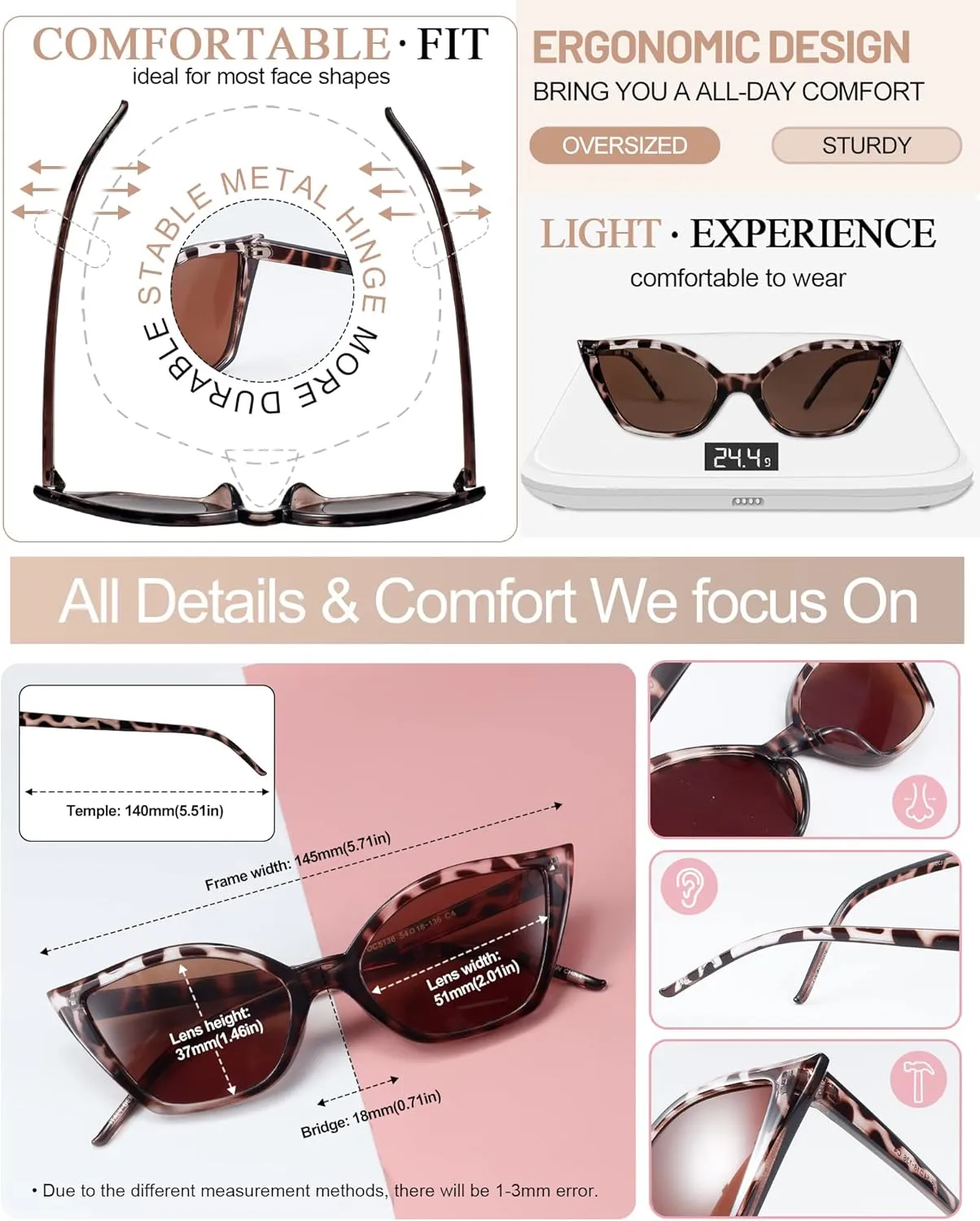 MARE AZZURO Cat Eye Reader Sunglasses 2.0  Women UV Protection Outdoor Reading Glasses 1.0 1.25 1.5 1.75 2.0 2.25 2.5 2.75 3.0 3.5 4.0 (Leopard/Brown lens, 2.00)