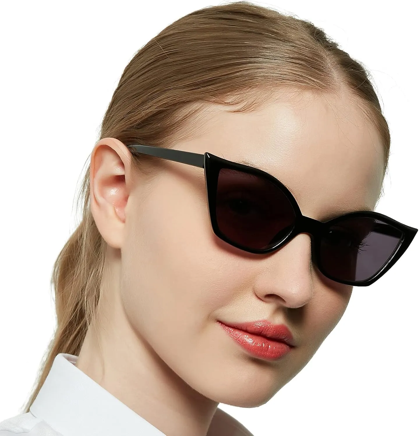 MARE AZZURO Cat Eye Sunglasses Readers Women UV Protection Reading Glasses 100 125 150 175 200 225 250 275 300 350 (Black, 1.00)