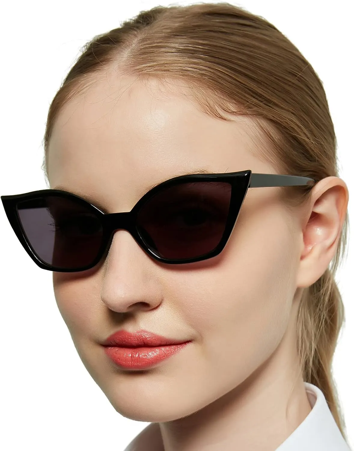 MARE AZZURO Cat Eye Sunglasses Readers Women UV Protection Reading Glasses 100 125 150 175 200 225 250 275 300 350 (Black, 1.00)