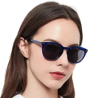 MARE AZZURO Round Bifocal Reading Sunglasses Women Large Outdoor Readers 1.00 1.50 2.00 2.50 3.00 3.50 (Blue, 1.0)