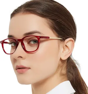 MARE AZZURO Round Blue blocking Glasses Women Trendy Red Computer Gaming Glasses