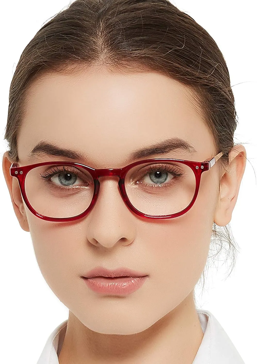 MARE AZZURO Round Blue blocking Glasses Women Trendy Red Computer Gaming Glasses