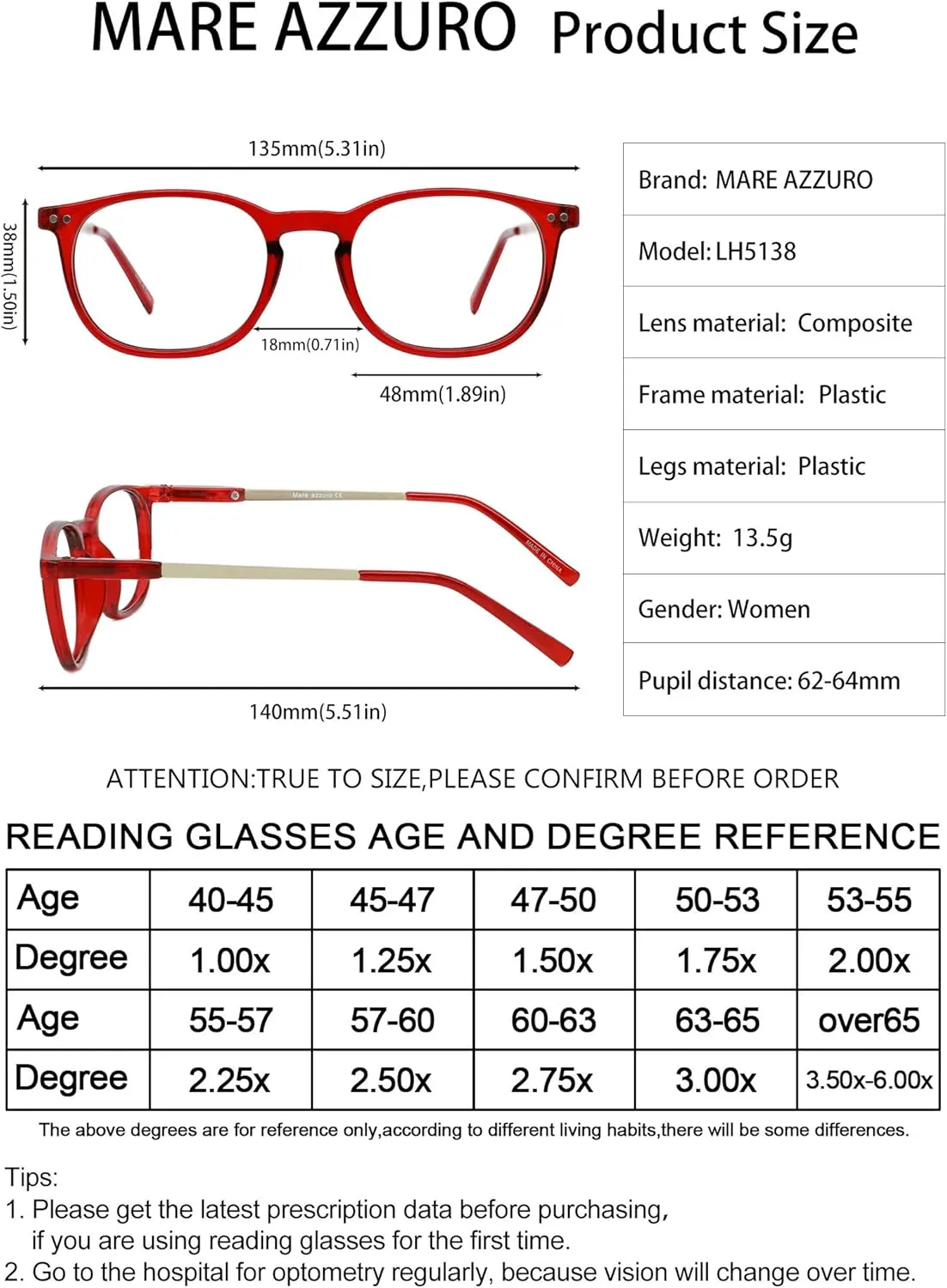 MARE AZZURO Round Blue blocking Glasses Women Trendy Red Computer Gaming Glasses
