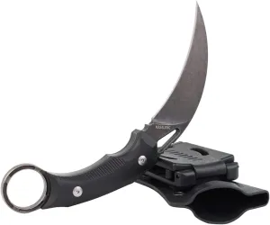 MASALONG kni219 TACTICAL COMBAT KARAMBIT NECK KNIFE Survival Hunting Fixed Blade w/SHEATH (black wash stone)