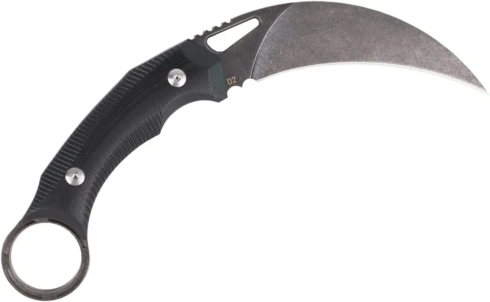 MASALONG kni219 TACTICAL COMBAT KARAMBIT NECK KNIFE Survival Hunting Fixed Blade w/SHEATH (black wash stone)