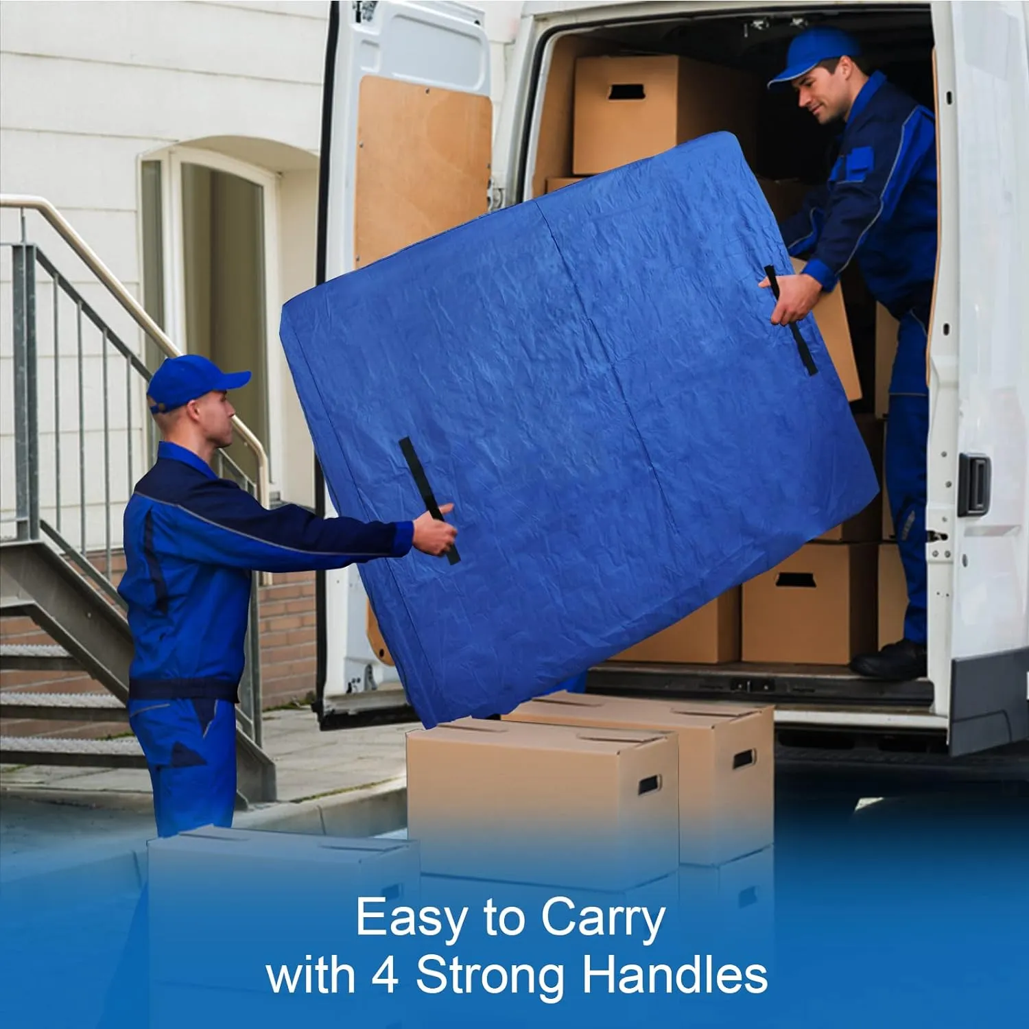 Mattress Bags for Moving and Storage,Waterproof Mattress Cover for Moving with Heavy Duty Handles, Strong Zipper, Reusable Mattress Storage Bag, Moving Supplies & Moving Bags,Twin XL Size,Blue