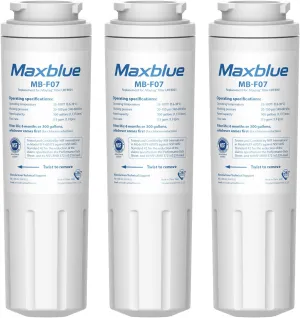 Maxblue UKF8001 Refrigerator Water Filter, Replacement for Maytag UKF8001, EDR4RXD1, EveryDrop® Filter 4, Whirlpool® 4396395, UKF8001AXX-200, Kenmore 469006, 469992, Puriclean II, Pack of 3