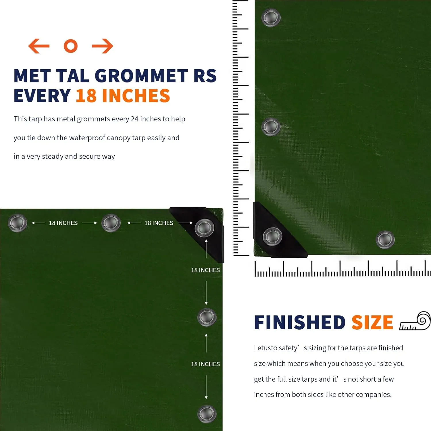 Medium Duty Waterproof 5 Mil. Reversible (Hunter Green/White) Tarp Cover, UV Resistant, Rip and Tear Proof Tarpaulin with Reinforced Edges - for Roof, Camping, Patio, Pool Cover, Boat (10'X15')