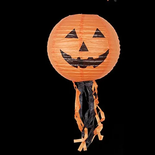 MENT 15.75 inches Halloween Pumpkin Paper Lantern Hanging Decor DIY Party Decor