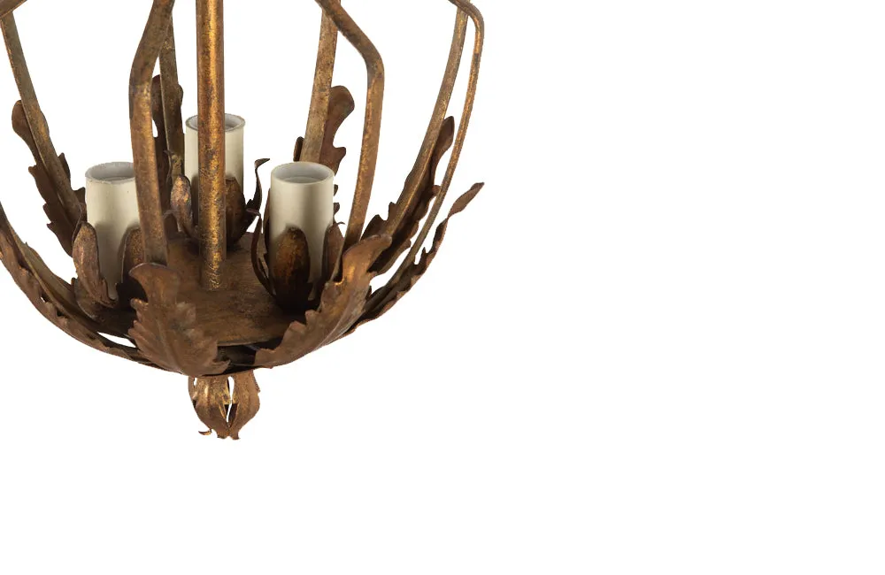 MID CENTURY GILTMETAL HANGING LIGHT