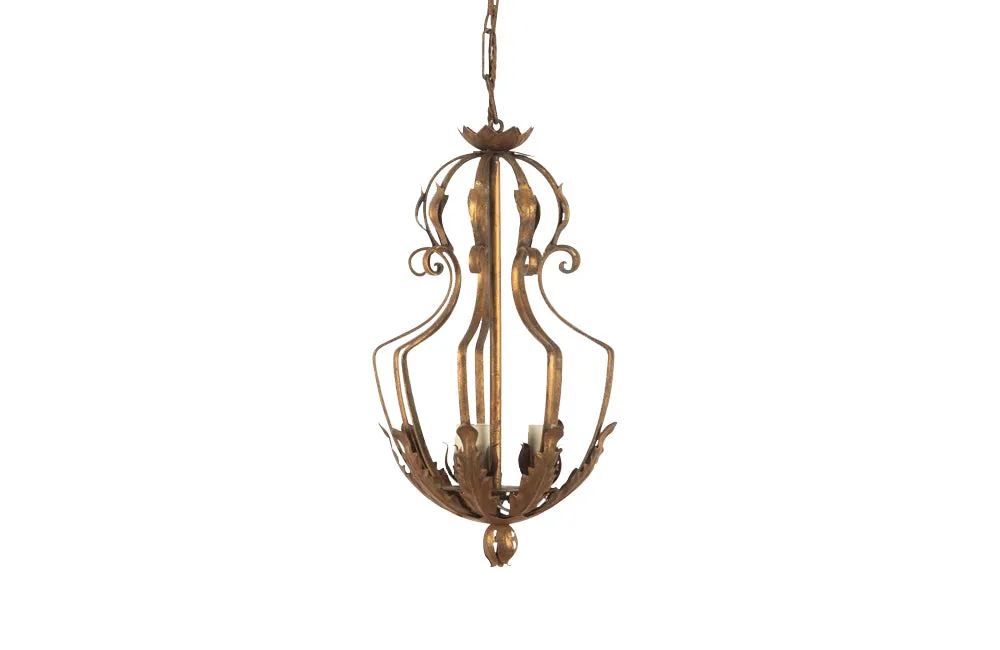 MID CENTURY GILTMETAL HANGING LIGHT