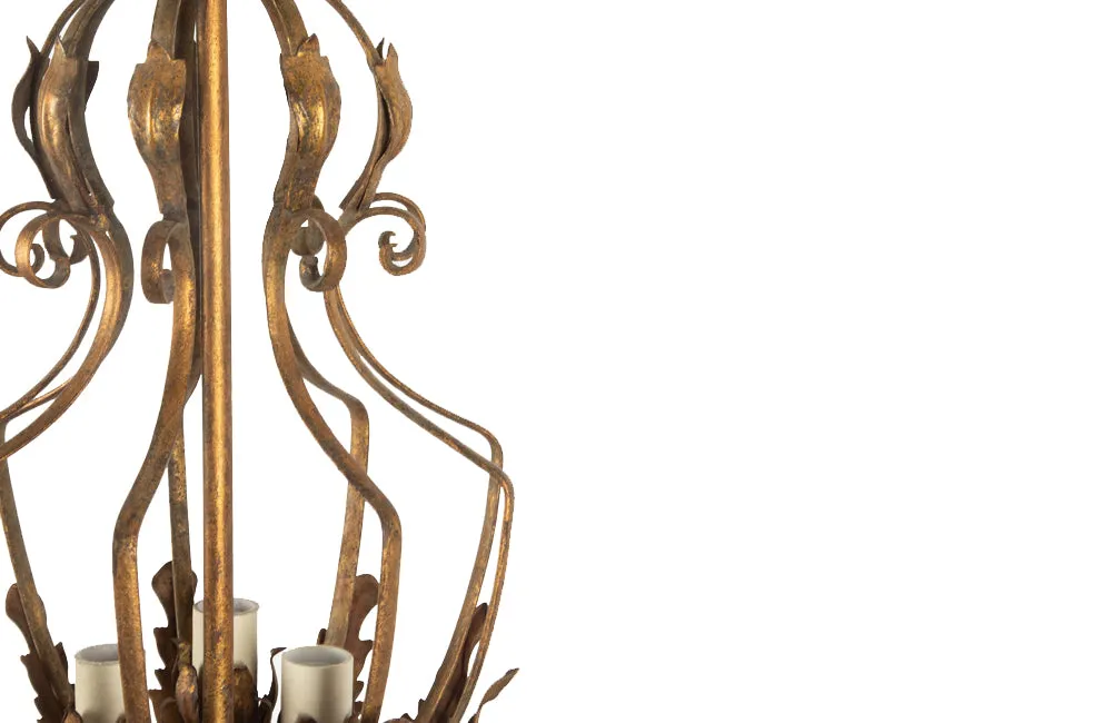 MID CENTURY GILTMETAL HANGING LIGHT