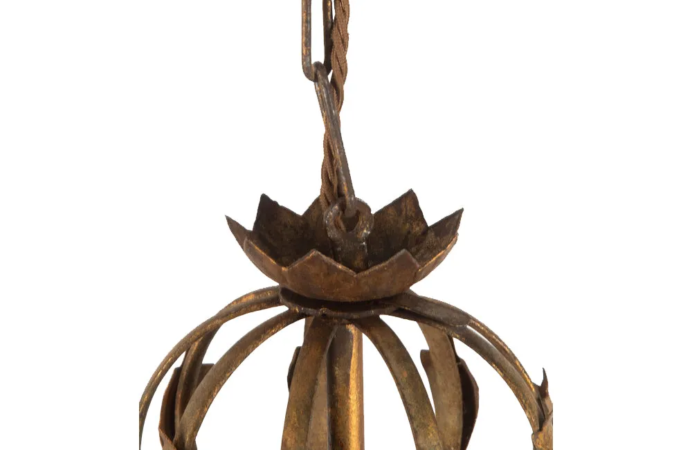 MID CENTURY GILTMETAL HANGING LIGHT