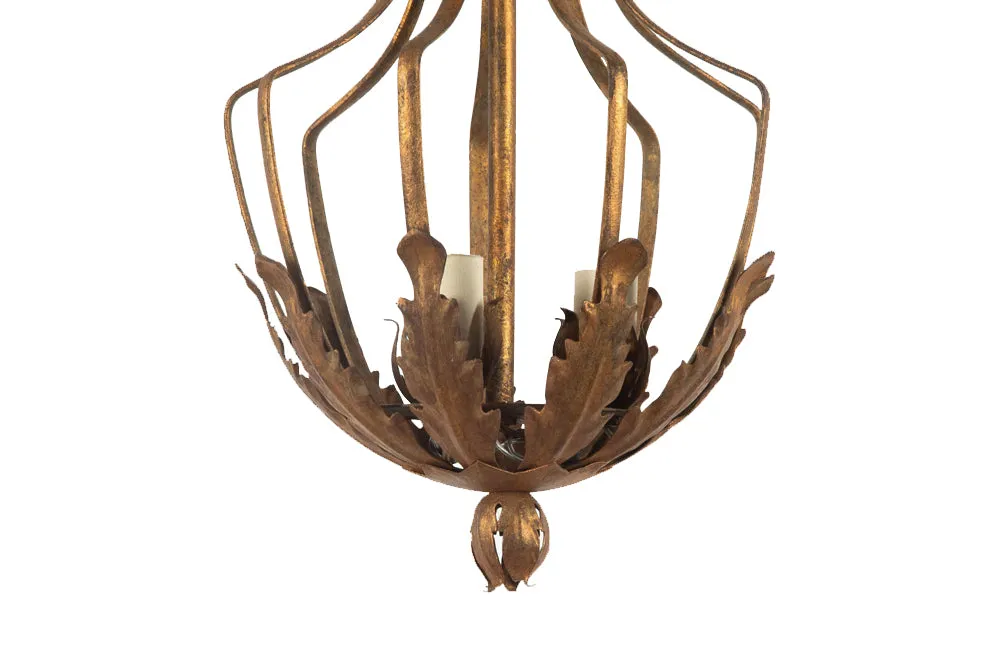 MID CENTURY GILTMETAL HANGING LIGHT