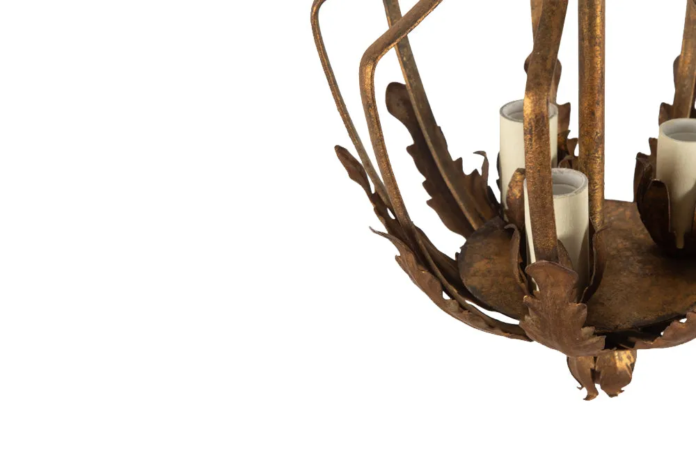 MID CENTURY GILTMETAL HANGING LIGHT