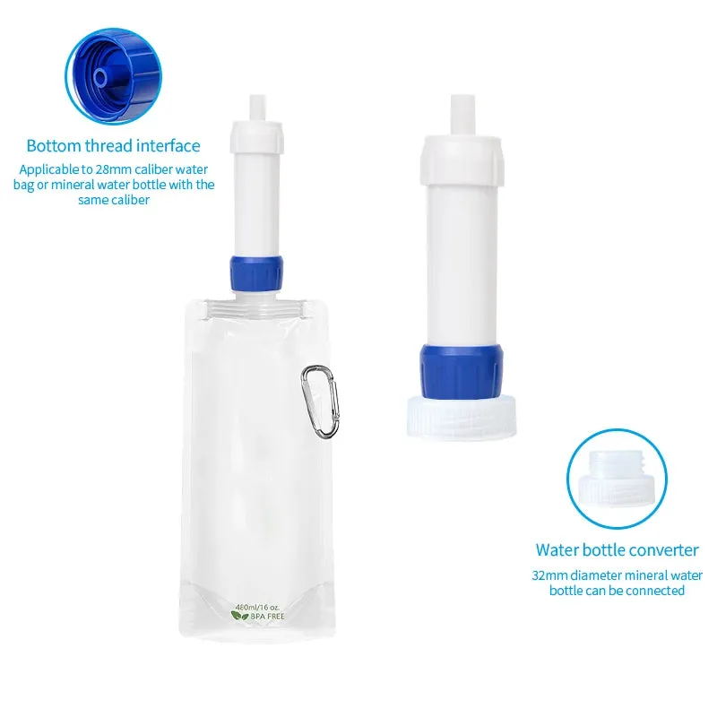 Mini Camping Water Purifier Filter Straw for Outdoor Emergency Travel Hiking