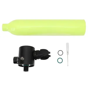 Mini Diving Oxygen Cylinder, High Density Filter Adjustable Breathing Mini Portable Stainless Steel for Snorkeling (Green)