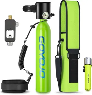 Mini Scuba Tank, 6-12 Minutes Diving Tank, Portable Lung Tank Kits with 3000 PSI Max Pressure, Reusable 0.5L Small Scuba Diving Tank Gear Underwater Breathing Training