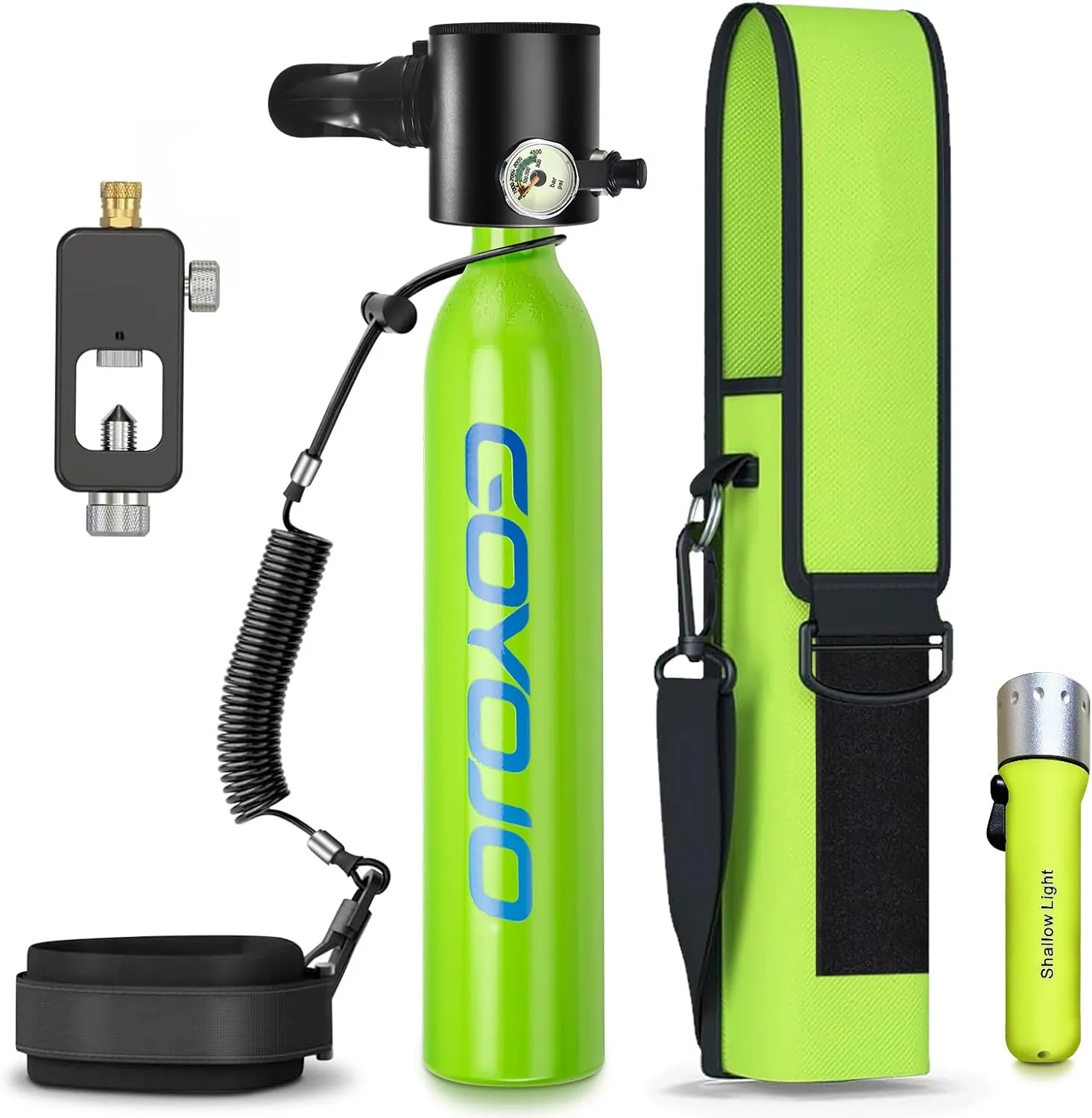 Mini Scuba Tank, 6-12 Minutes Diving Tank, Portable Lung Tank Kits with 3000 PSI Max Pressure, Reusable 0.5L Small Scuba Diving Tank Gear Underwater Breathing Training