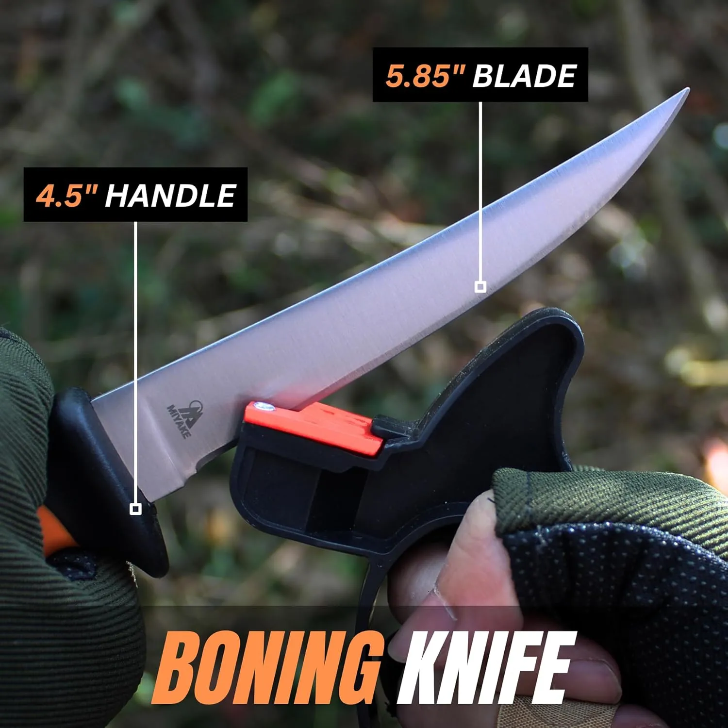 Miyake Elk, Buck & Deer Hunting Knife Set Field Dressing Kit Portable Outdoor Butcher Game Processing Gear Accessories, Bone Saw, Butcher Knife, Gut Hook Skinner, Ribcage Spreader, Sharpener & More